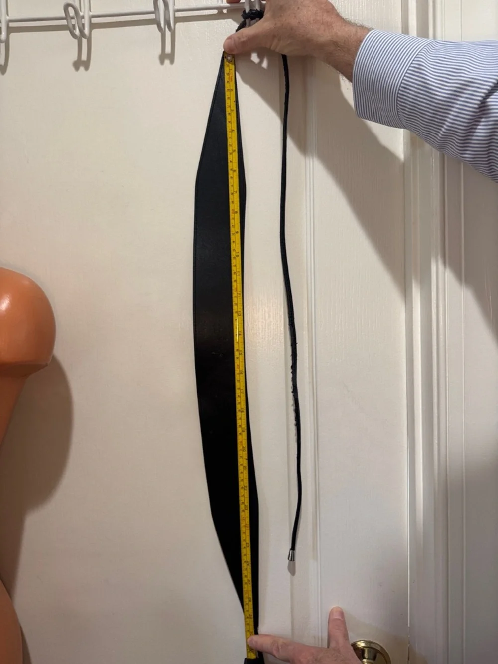WHBM Black Vegan Leather OBI Wrap Belt OSFA Adjustable $75 FAIR KL